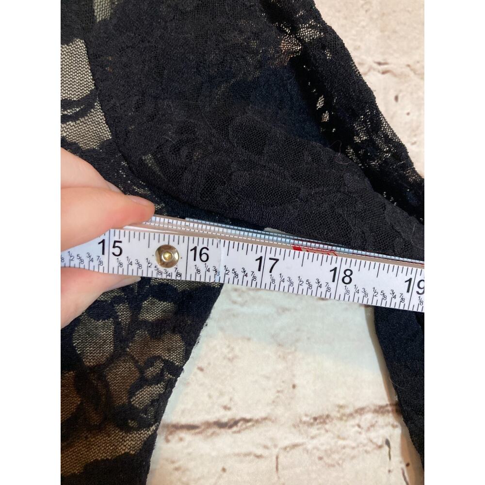 Jessica Max U.S.A. Top Womens Medium Black All Over Lace Fairy Whimsigoth Grunge - Picture 7 of 12